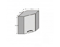 Horná rohová kuchynská skrinka Jura New B GN-58*58 - biela / wenge