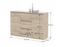 Dvojdverová komoda Logan GT 3 - dub sonoma