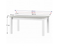 Rozkladací jedálenský stôl Liona LM 88 - biela