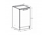 Dolná kuchynská skrinka Monda S60 - dub sonoma / biela