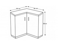 Dolná rohová kuchynská skrinka Narcis DN-86*86 - dub sonoma