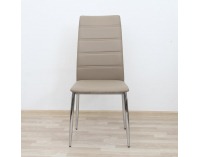 Jedálenská stolička Dela - hnedá / chróm