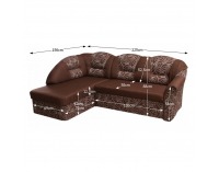 Rohová sedačka s rozkladom a úložným priestorom Carlos L - čokoládová