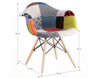 Kreslo Tobo New - buk / vzor patchwork