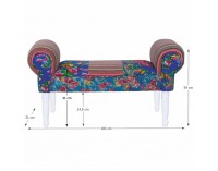 Lavica do predsiene Charade - modrý vzor / biela