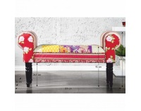 Lavica do predsiene Charade - červený vzor / wenge