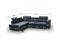 Rohová sedačka s rozkladom a úložným priestorom Lote 2 L - čierna