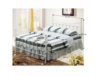 Kovová jednolôžková posteľ s roštom Nieves 90 - biela