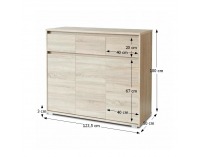 Trojdverová komoda Tasilo 2 - dub sonoma