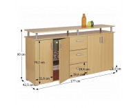 Štvordielna komoda Svit C - buk