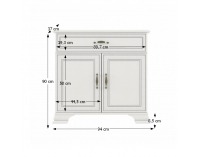 Dvojdverová komoda Tiffy 2D1S - woodline krém