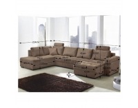 Rohová sedačka U s rozkladom Mantego New L - hnedá