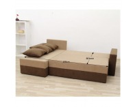 Rohová sedačka s rozkladom a úložným priestorom Aron L/P - čierna / sivá