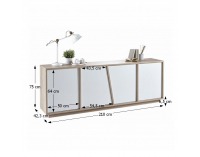 Štvordverová komoda Natura 223488 - dub sonoma / biela