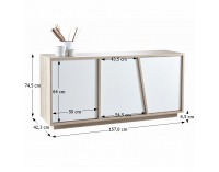 Trojdverová komoda Natura 223489 - dub sonoma / biela