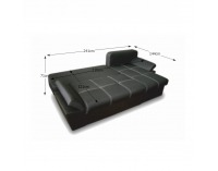 Rohová sedačka s rozkladom a úložným priestorom Ares P - čierna