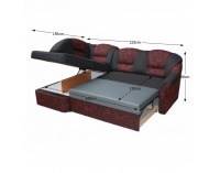 Rohová sedačka s rozkladom a úložným priestorom Carlos L - čokoládová