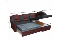 Rohová sedačka s rozkladom a úložným priestorom Carlos P - čokoládová