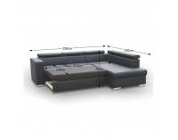 Rohová sedačka s rozkladom a úložným priestorom Lote 2 P - čierna