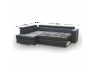 Rohová sedačka s rozkladom a úložným priestorom Lote 2 L - čierna
