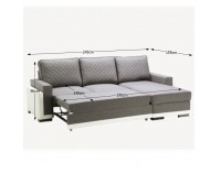 Rohová sedačka s rozkladom a úložným priestorom Indiana P - béžovosivá / biela