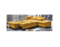 Rohová sedačka s rozkladom a úložným priestorom Sylt L/P - horčicová
