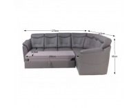 Rohová sedačka s rozkladom a úložným priestorom Merlin P - čierna