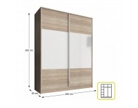 Šatníková skriňa Ava 2D 160 cm - dub sonoma / biela