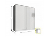 Šatníková skriňa Ava 2D 180 cm - biela