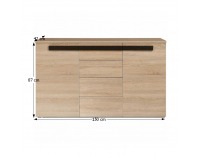 Dvojdverová komoda Lotos 26 - dub sonoma / wenge