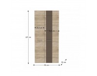 Šatníková skriňa Chamion 82 2D - dub sonoma / kakao