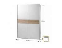 Šatníková skriňa Victor 1 2D - dub sonoma / biela