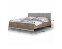 Posteľový rám Madison New 160 - dub sonoma truflový / sivá