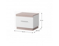 Nočný stolík Miran - dub san remo / biela