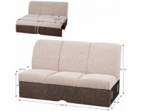 Trojsedačka s úložným priestorom Iza - béžová / hnedá