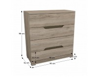 Zásuvková komoda Betino DA-44 - dub sonoma tmavá