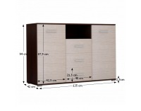 Komoda Napoli 135 - dub tmavý / kubánske drevo