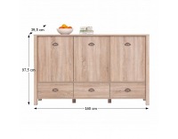 Trojdverová komoda Gala 6 - dub sonoma