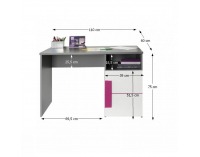 PC stolík Lobete 21 - sivá / biela / fialová