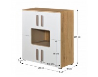 Skrinka Katar K8 - san reno / biela / cappuccino