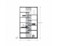 Regál Marsie M14 - grafit / biela