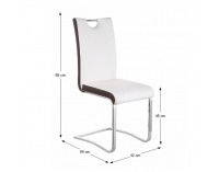 Jedálenská stolička Imane - biela / hnedá