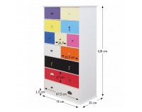 Komoda Baster 3 - biela / kombinácia farieb