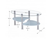 Konferenčný stolík Wave New - oceľ / číre a mliečne sklo