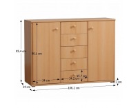 Dvojdverová komoda Tempra 7 - buk