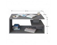 Konferenčný stolík Marsie M11 - grafit / biela