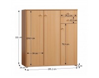 Trojdverová komoda Tempra 5 - buk