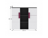 Skrinka Lobete 43 - sivá / biela / fialová