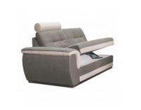 Dvojsedačka s úložným priestorom a záhlavím Ruba L - tmavosivá / krémová