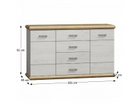 Dvojdverová komoda Katy K-07 - dub biely / dub zlatý